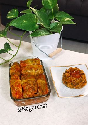 عکسی از دستور دلمه برگ کلم