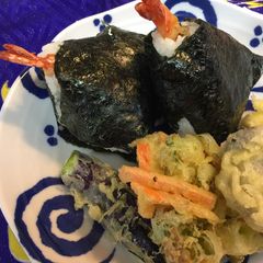 A picture of Shrimp Tempura Onigiri (Rice Ball).
