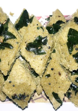 A picture of Coriander rawa dhokla.