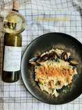 Risotto allo Chardonnay con cozze e bottarga
