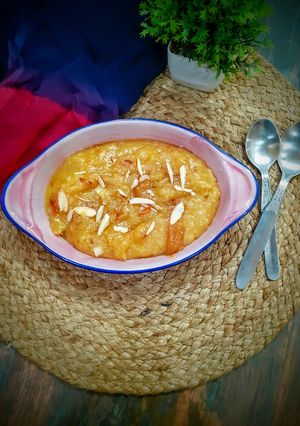 A picture of Aloo ka halwa.