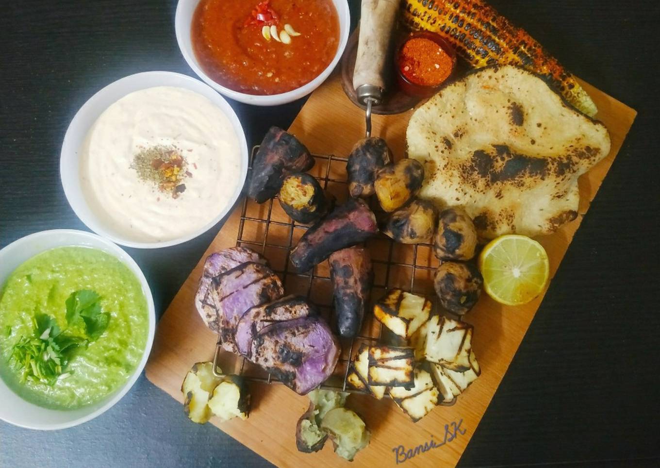 Roasted Roots vegetables with Spicy Dip
