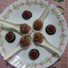 A picture of Chocolate balls stuffed left over gajar ka halwa.