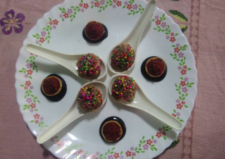 Chocolate balls stuffed left over gajar ka halwa