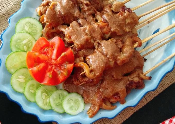 Sate Jamur Tiram Bumbu Kacang