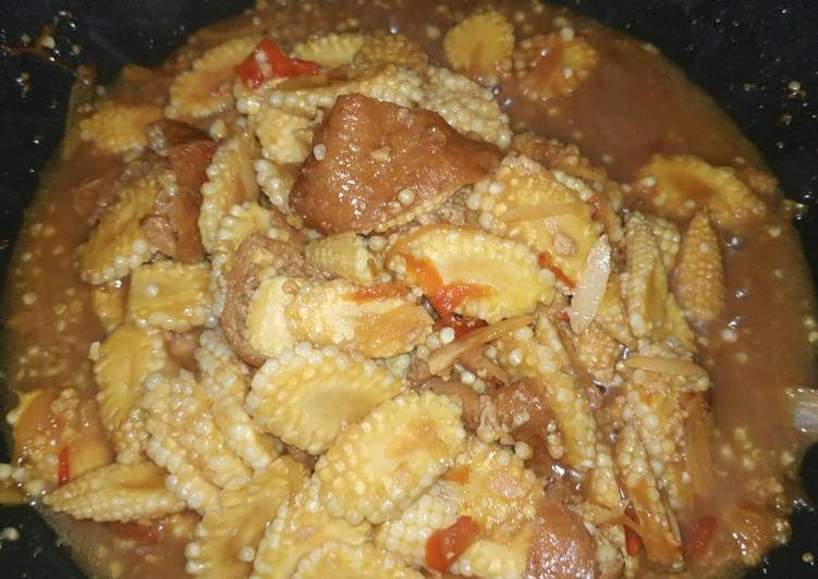 Bagaimana mengolah Tumis nyemek jagung muda dan tahu Anti Gagal