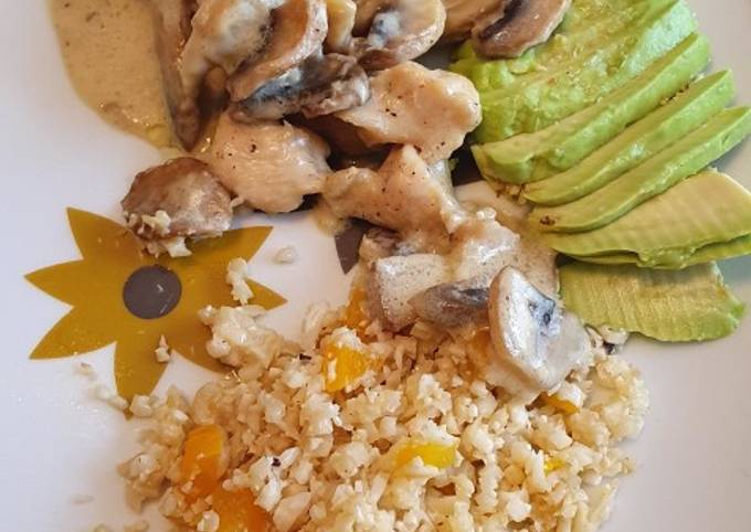 Pollo con champiñones en crema keto Receta de Nora Yajahira Ramírez- Cookpad