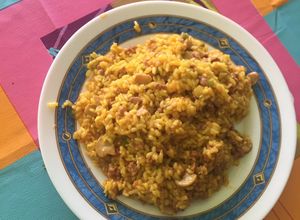 Foto principal de Arroz con carne picada y champiñones (y mas)