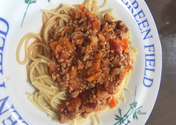 Recipe of Iconic Meat sauce spaghetti for Dinner Recipe