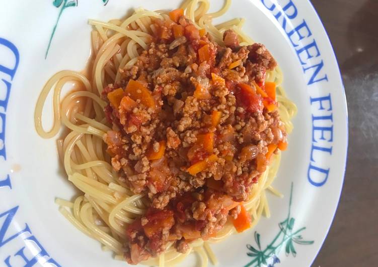 Steps to Prepare Favorite Meat sauce spaghetti