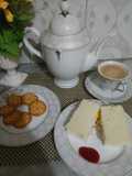 Chicken egg sandwitch with tea