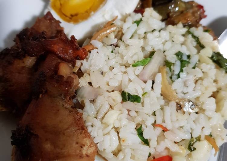 Nasi Bayam Teri Oven