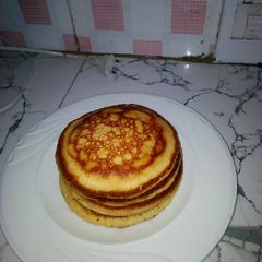 Fluffy banana pancakes A picture of Fluffy banana pancakes.