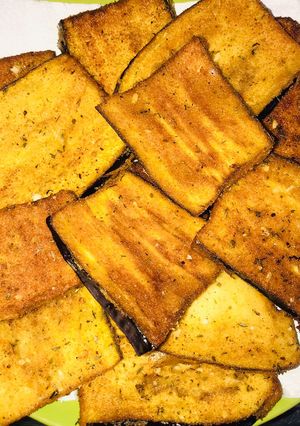 Una foto de Milanesas veganas de berenjena