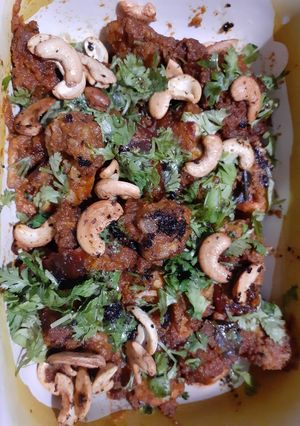 A picture of Chitinad chicken.