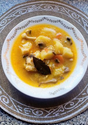 Una foto de Patatas con migas de bacalao y setas