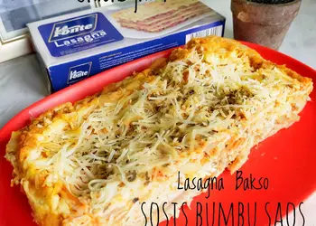 Resep Terbaru Lasagna Bakso sosis bumbu saos bolognese Praktis Enak