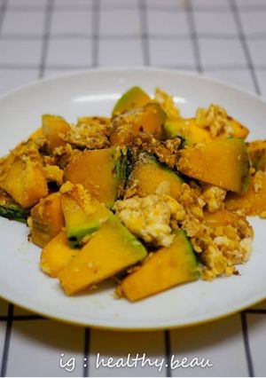 รูปของ (คลีน)ฟักทองผัดไข่(ผัดน้ำ)