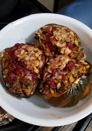 A picture of Thanksgiving Leftover Baked Acorn Squash.