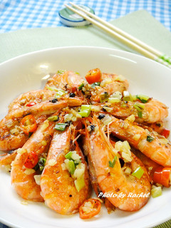 蒜香蔥蝦 的食譜成品照片