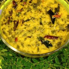 A picture of Drumstick leaf with Moong daal.