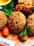 Scotch eggs (thịt bọc trứng chiên xù) phiên bản cá hộp & phong cách Halloween