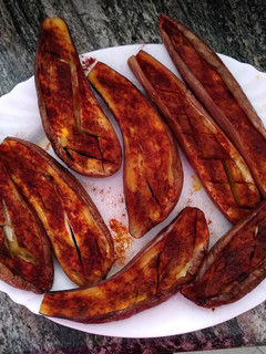 Una foto de Berenjenas asadas al microondas
