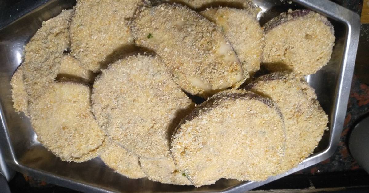 Milanesas de Berenjena blanca Receta de Candela Morón- Cookpad