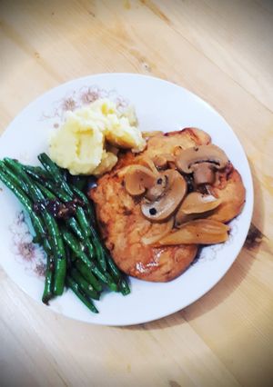 Foto resep Fried Chicken Steak with Mushroom Sauce