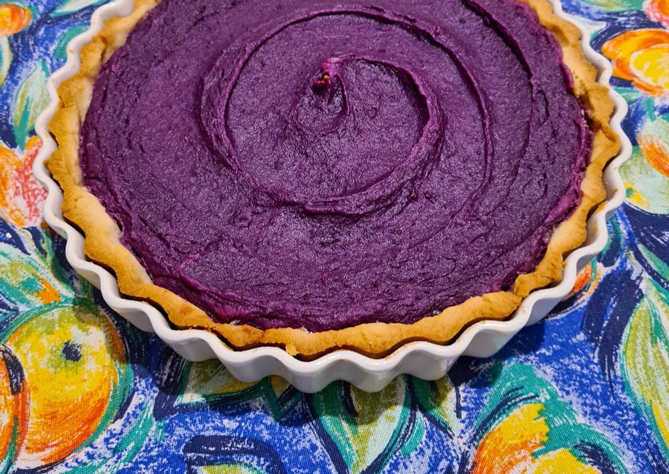 Tarta de camote morado