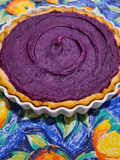 Una foto de Tarta de camote morado