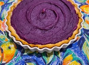 Una foto de Tarta de camote morado