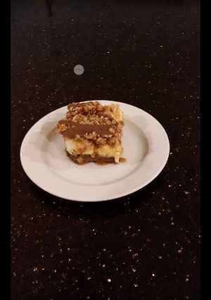 A picture of Caramel Coconut Cheesecake Bars.