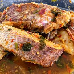 Steamed Fish with Thai Herbs😋❤️👍 A picture of Steamed Fish with Thai Herbs😋❤️👍.