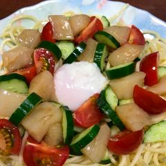A picture of Rye bay scallops pasta salad.