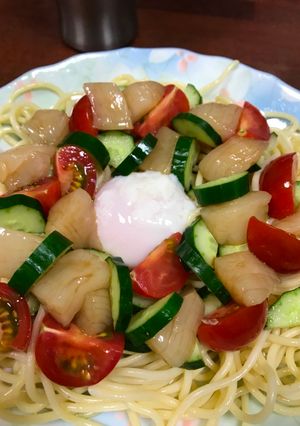 A picture of Rye bay scallops pasta salad.