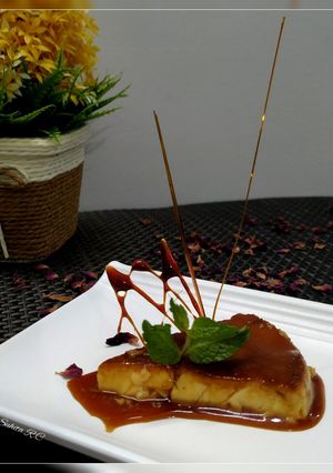 A picture of "Eggless Caramel Custard Pudding".