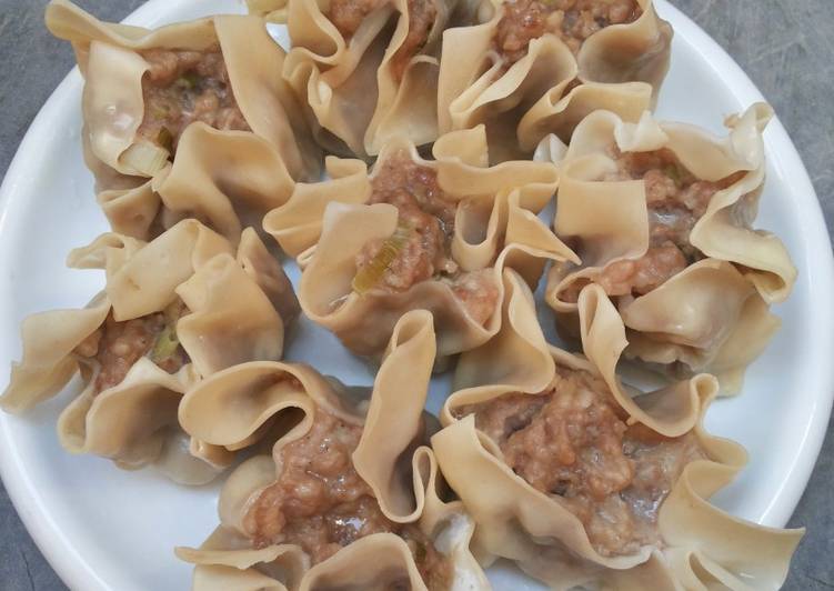 Pangsit kukus ayam daging enak cepat