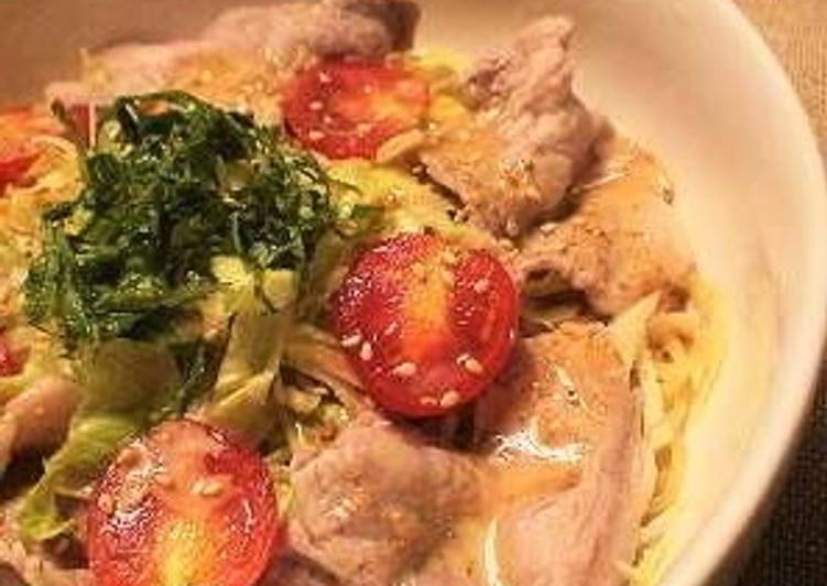 Recipe of Quick Chinese-Style Cold Noodles with Pork Shabu-Shabu