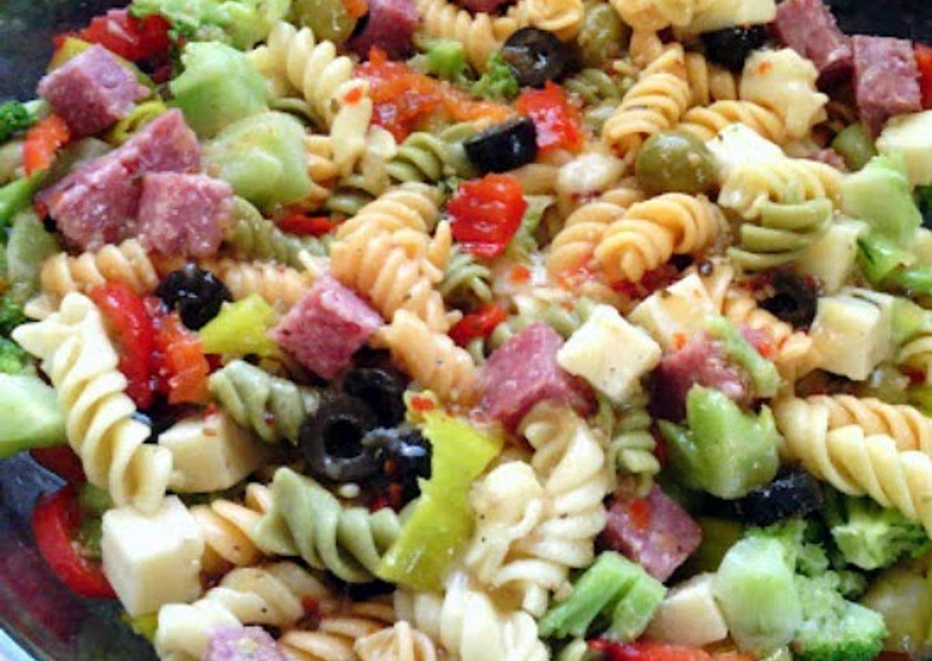 lots of pasta salad