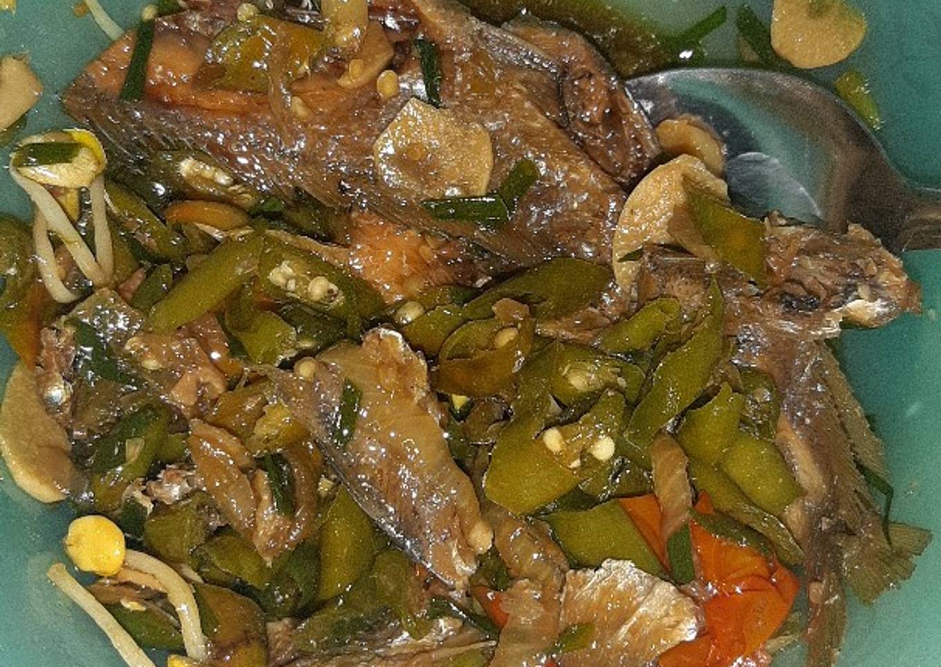 Tumis Ikan asin cabe ijo