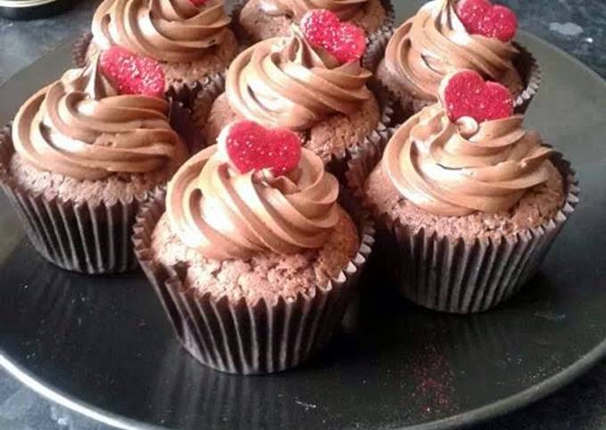 Simple Way to Make Favorite fluffy choclate Valentine&#39;s cup cakes