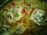 Bacalao con cebolla y pimientos