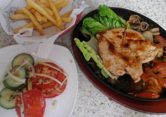 My Sizzling Chicken on a platter 😆 Recipe