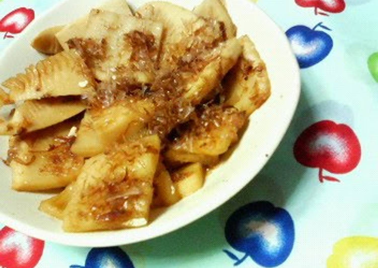 Fried Bamboo Shoots with Sweet and Savory Bonito Flakes Recipe by