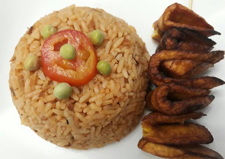 Easiest Way to Make Any-night-of-the-week Jollof rice with fried plantain