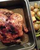 Oven Roasted Whole Herbed Garlic Chicken