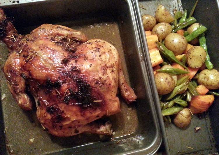 Oven Roasted Whole Herbed Garlic Chicken