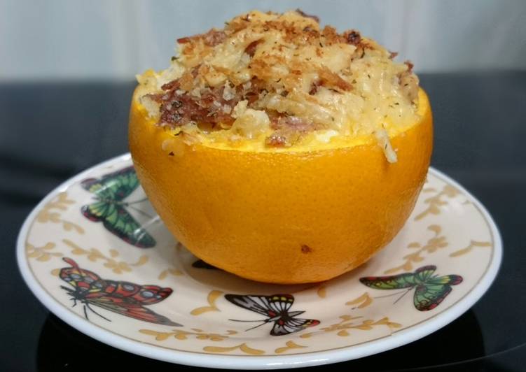 Recipe: Delicious Baked Egg And Cheese In Orange