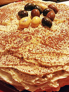 A picture of Mocha ButterCream~ Chocolate Pudding Espresso Cake ~.
